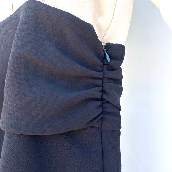 BA&SH Clelia Dress Ecru White Black Tuxedo Cocktail Mini Long Sleeve 8 Medium - Picture 10 of 13